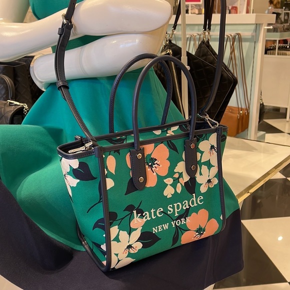 Kate Spade Lily Blooms Small Tote Crossbody Green Multi K7302 - Picture 15 of 16